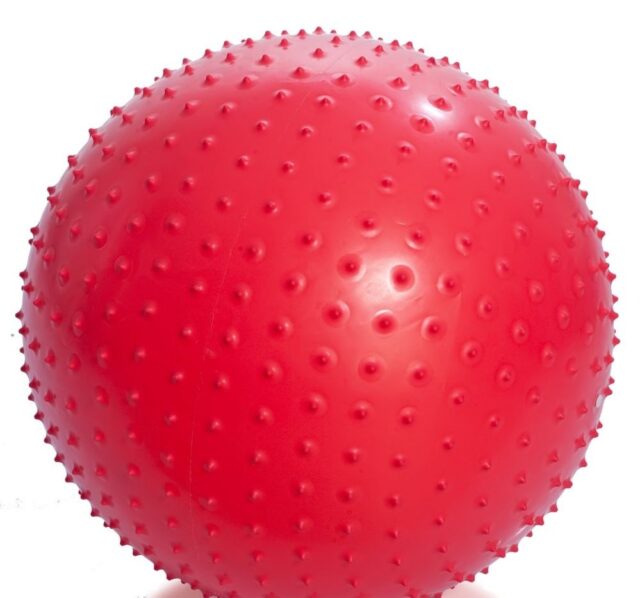 Гимнастический мяч, игольчатый, с ABS с насосом, 65см