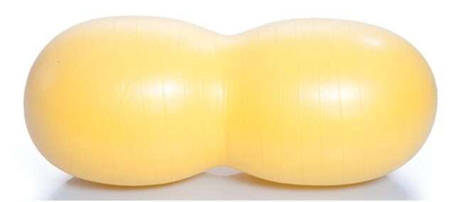 Гимнастический мяч в форме арахиса, с АВС, 40 см (желтый)