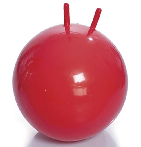 Гимнастический мяч детский с рожками, с насосом, 55см